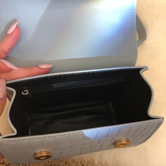 Baby Blue Faux Leather Purse NWOT - Picture 6 of 11